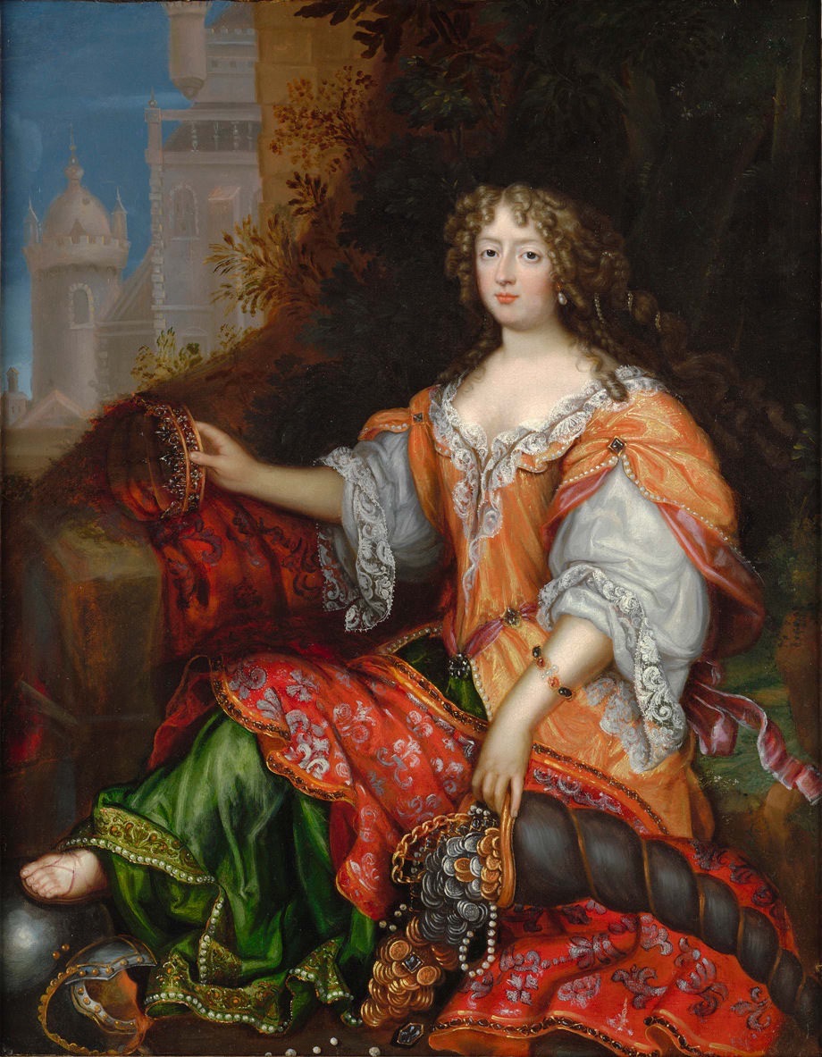 An old painting titled “Fortuna” by Henri Gascar: an allegorical depiction of the Roman goddess of luck, shown as a female figure.